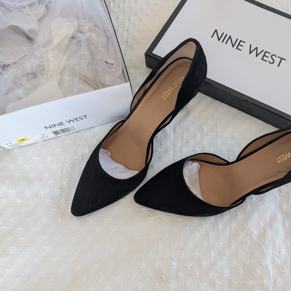 Black suede Nine West pumps, size 11
